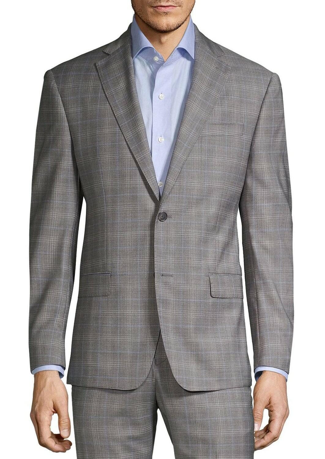 Michael Kors Mens Modern Fit Wool Plaid Suit Jacket 38 SHORT LIGHT Blue - NWT