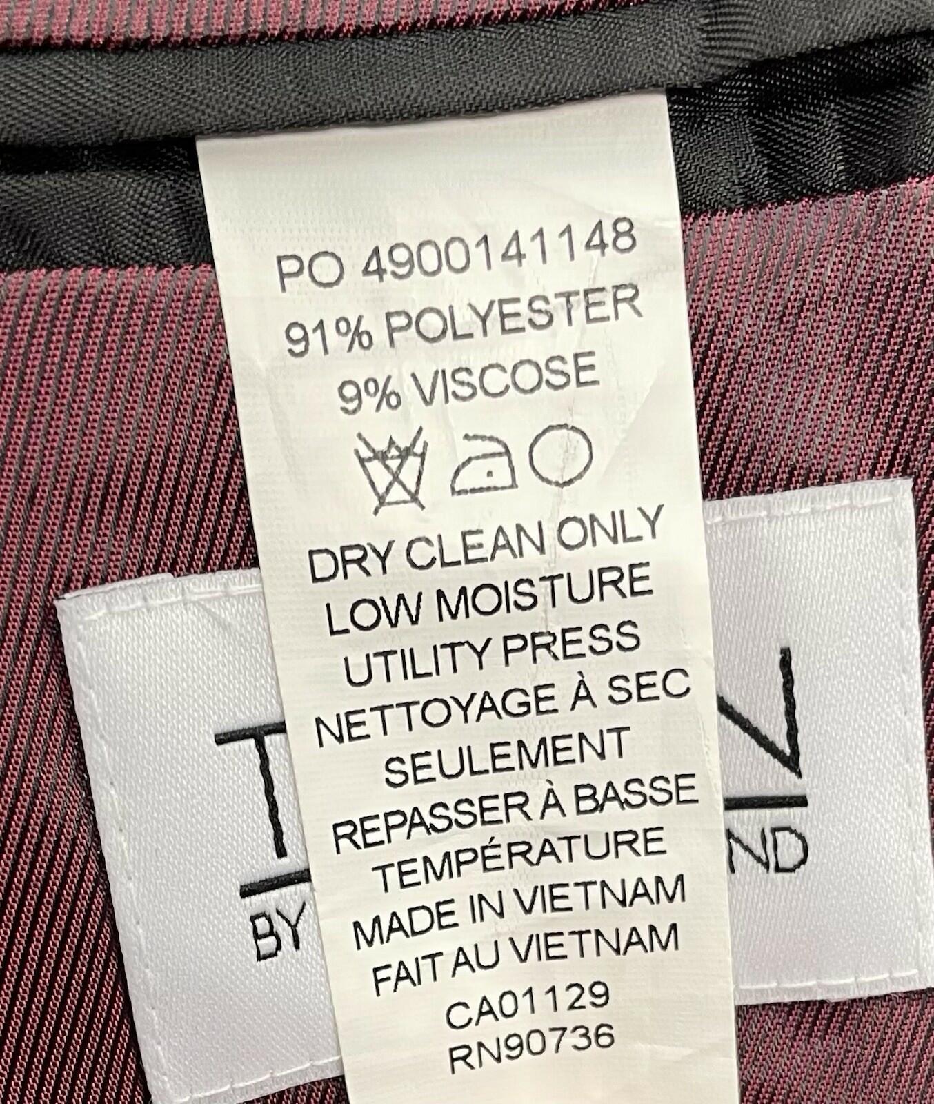 Tayion Double Breasted Wine Black Classic Fit Jacquard Dinner Jacket 44S New NWT