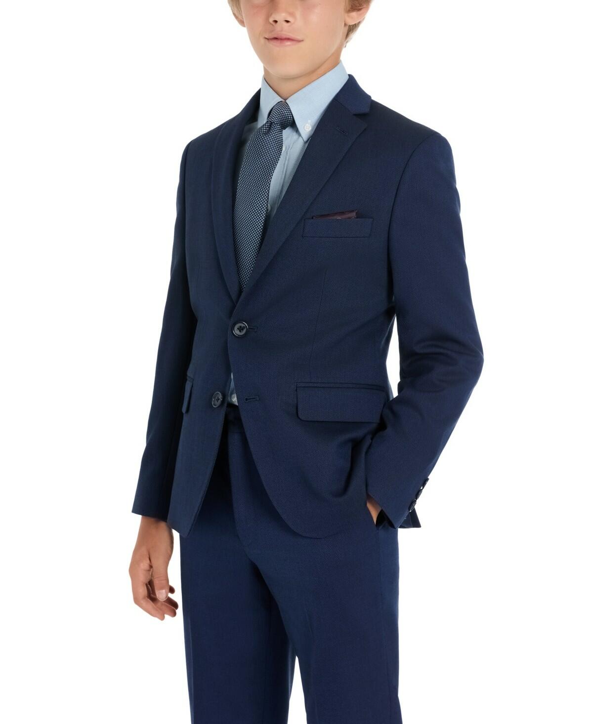 B by Brooks Brothers Big Boys Classic-Fit Stretch Suit Jacket - Blue Size 18R
