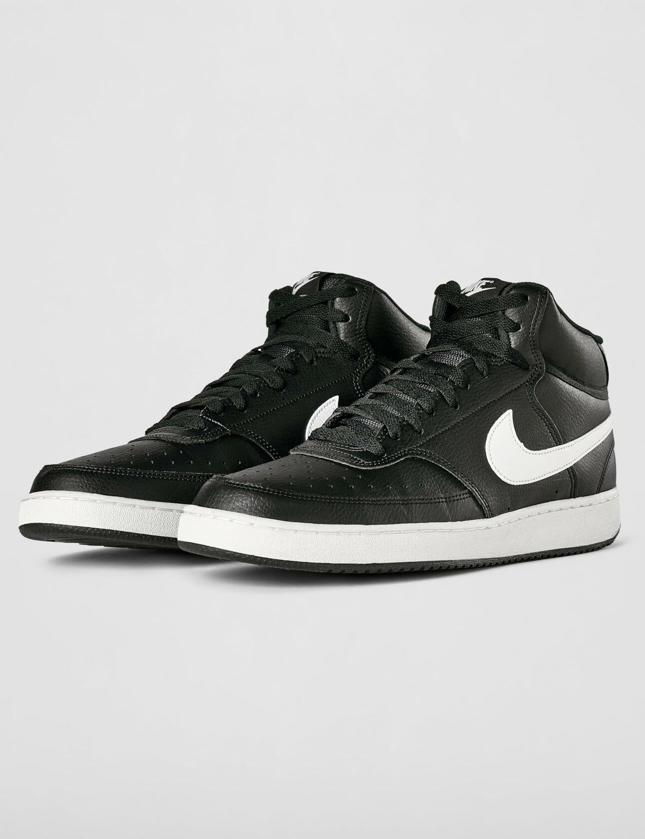 Nike Men's Court Vision Mid Next Nature Shoes, Black/White-Black