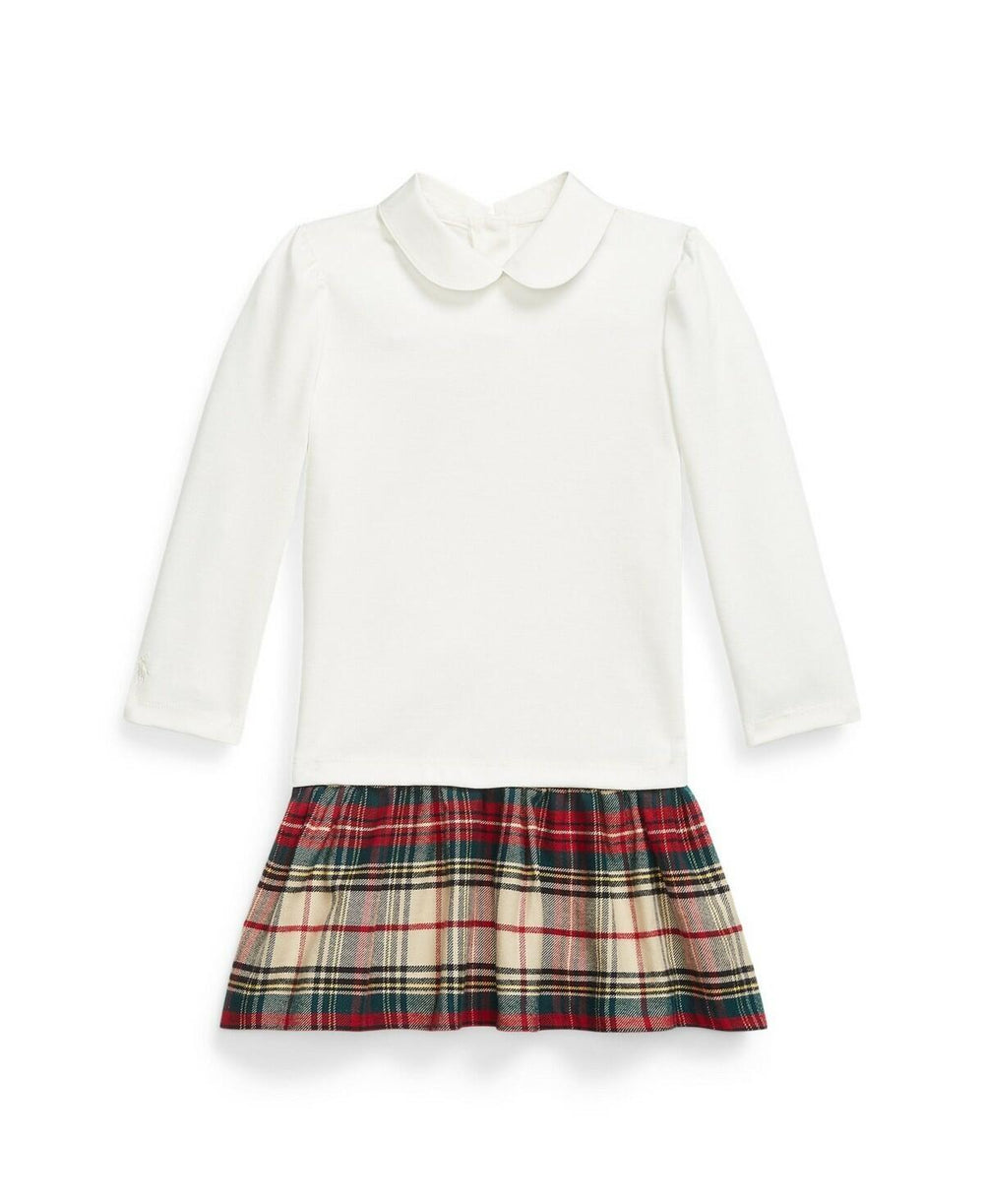 Polo Ralph Lauren Toddler Plaid-Skirt Ponte Dress - Size L 12-14