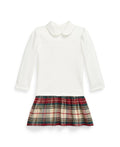 Polo Ralph Lauren Toddler Plaid-Skirt Ponte Dress - Size L 12-14