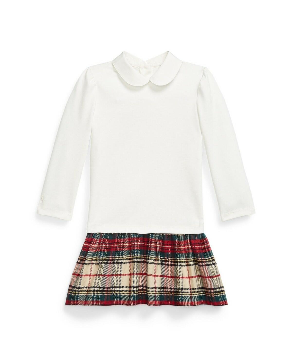 Polo Ralph Lauren Toddler Plaid-Skirt Ponte Dress - Size L 12-14