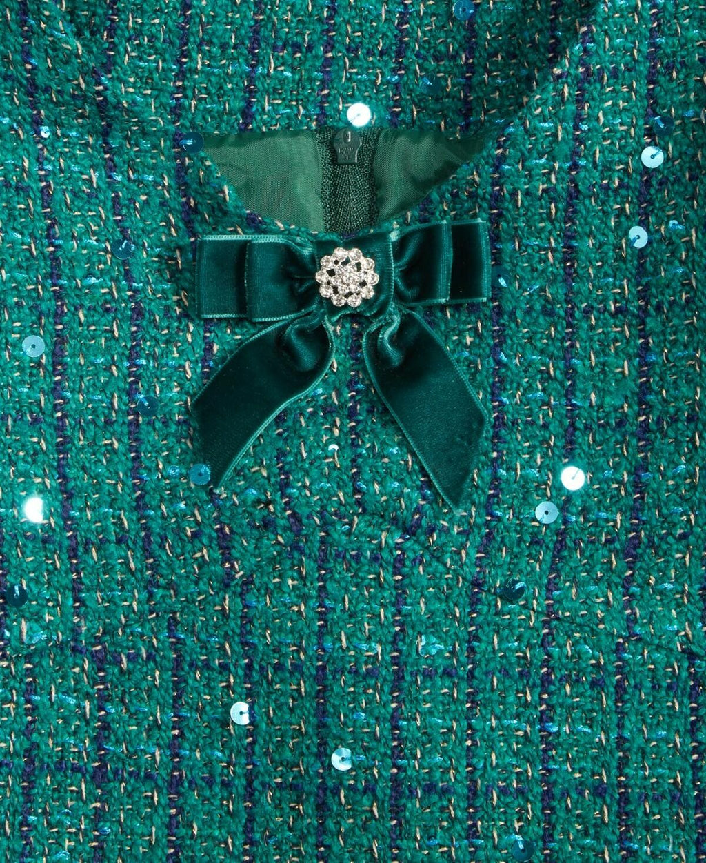 Rare Editions Big Girls Sequin Tweed Social Dress - Hunter Size 14