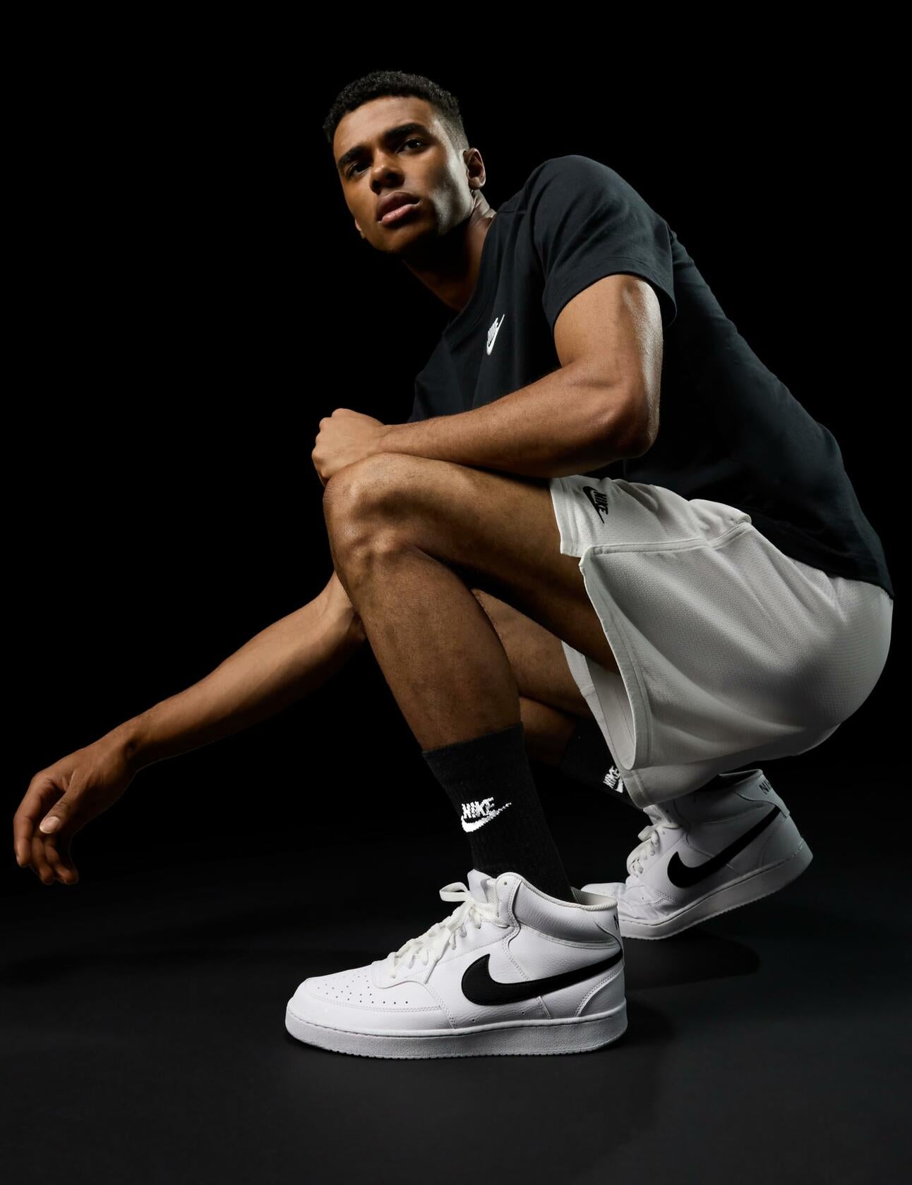 Nike Court Vision Mid Next Nature Men's/UNISEX  Sneakers, White Black White, NEW IN BOX  US