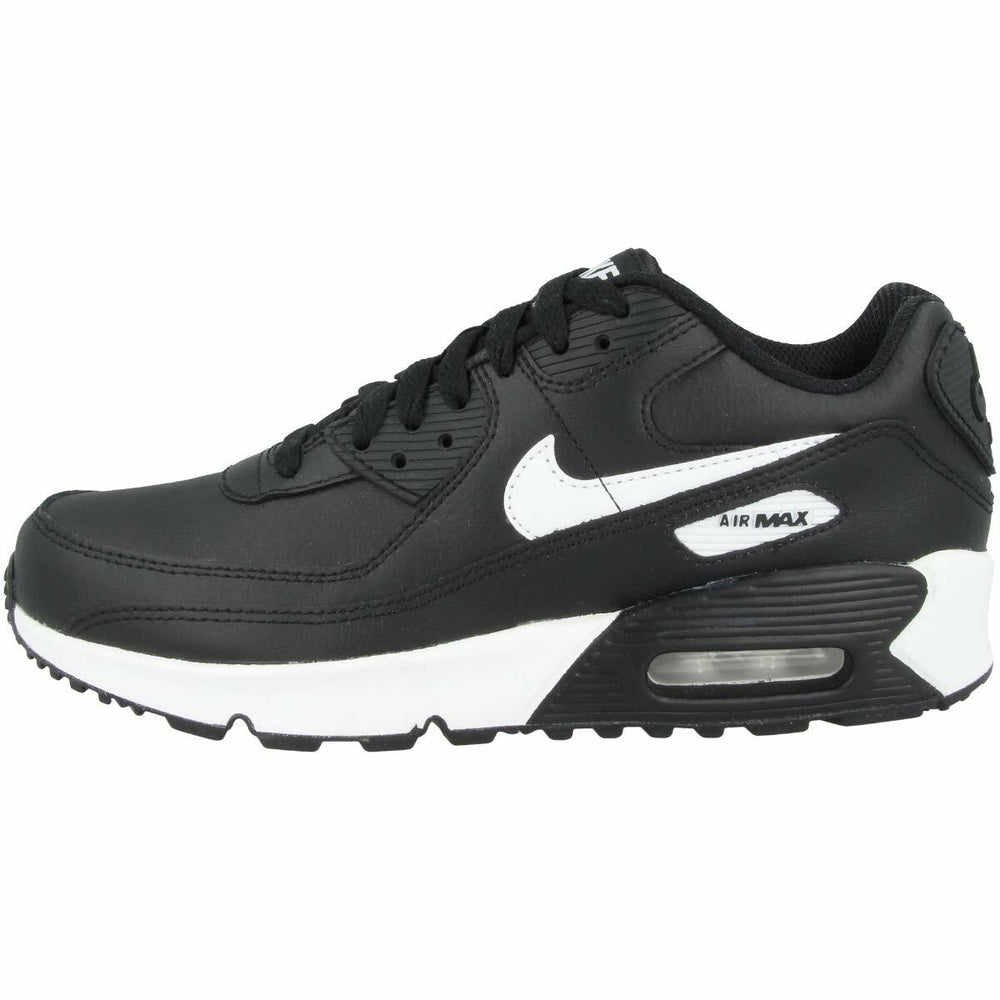 Nike Boy's Air Max 90 LTR (Big Kid) Black/White/Black 5 Big Kid M