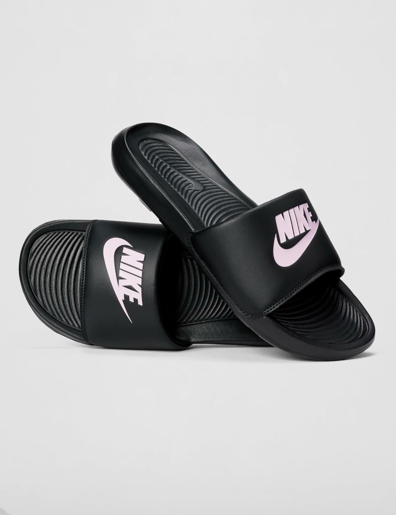 Nike Women's Victori One Slides, Black/Light Arctic Pink-Black, 11
