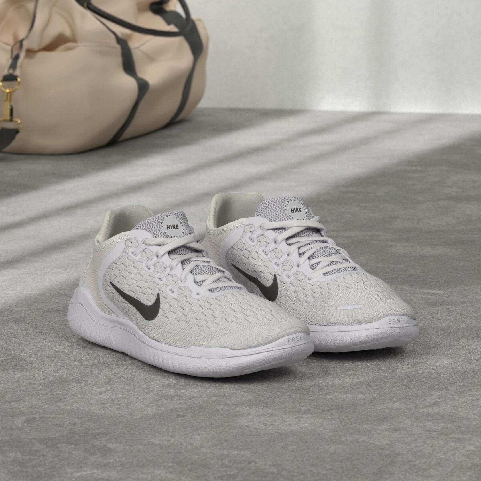 Nike Women's Free Rn 2018 Sun Tennis Shoes, White White Black 100, 6 Women