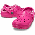 Crocs Unisex Adult Mens and Women's Classic Lined | Fuzzy Slippers Clog, Fuchsia Fun