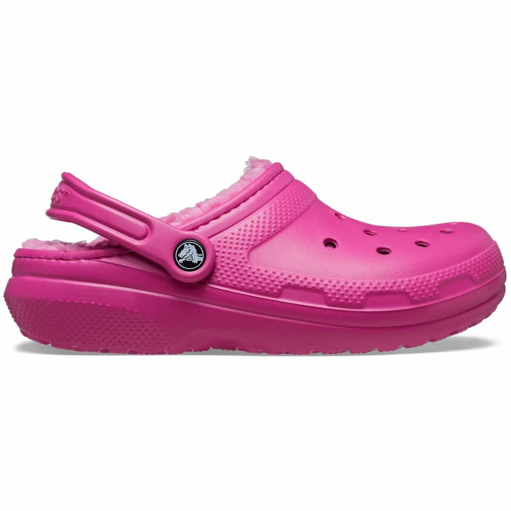 Crocs Unisex Adult Mens and Women's Classic Lined | Fuzzy Slippers Clog, Fuchsia Fun