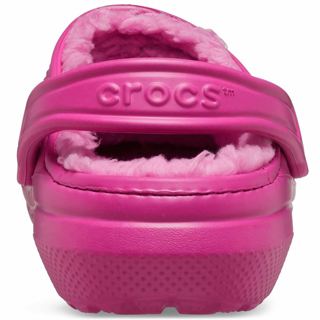 Crocs Unisex Adult Mens and Women's Classic Lined | Fuzzy Slippers Clog, Fuchsia Fun