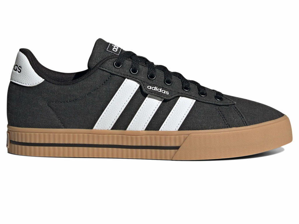 adidas Men's Daily 3.0 Skate Shoe, Black/White/Gum, 7