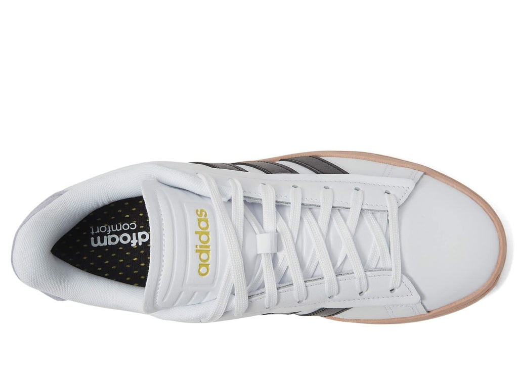 adidas Originals women's Grand Court Alpha White/Core Black/Silver Violet 9 B (M)