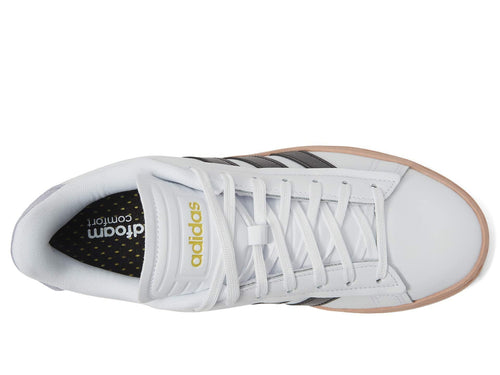 adidas Originals women's Grand Court Alpha White/Core Black/Silver Violet 9 B (M)