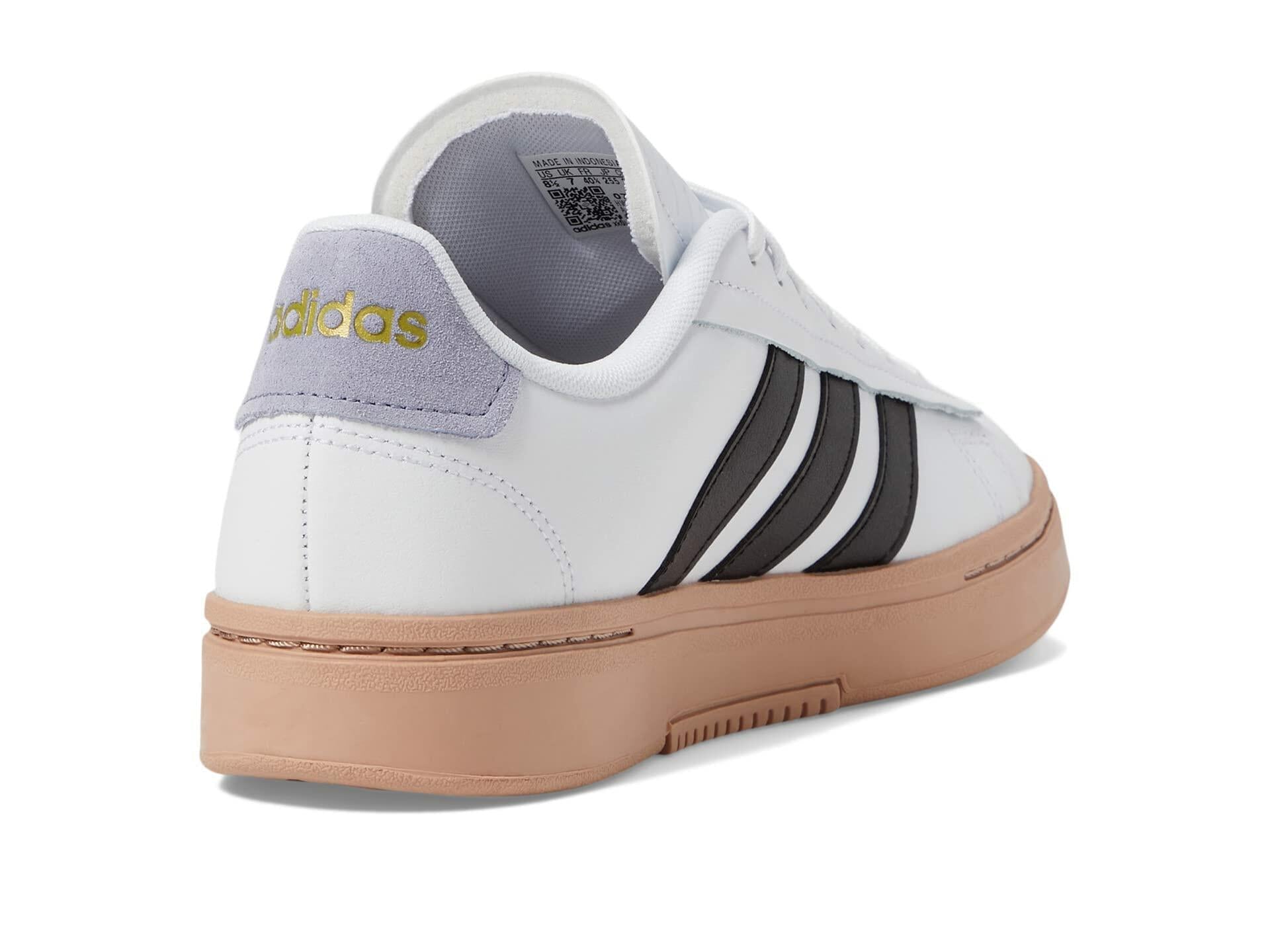 adidas Originals women's Grand Court Alpha White/Core Black/Silver Violet 9 B (M)