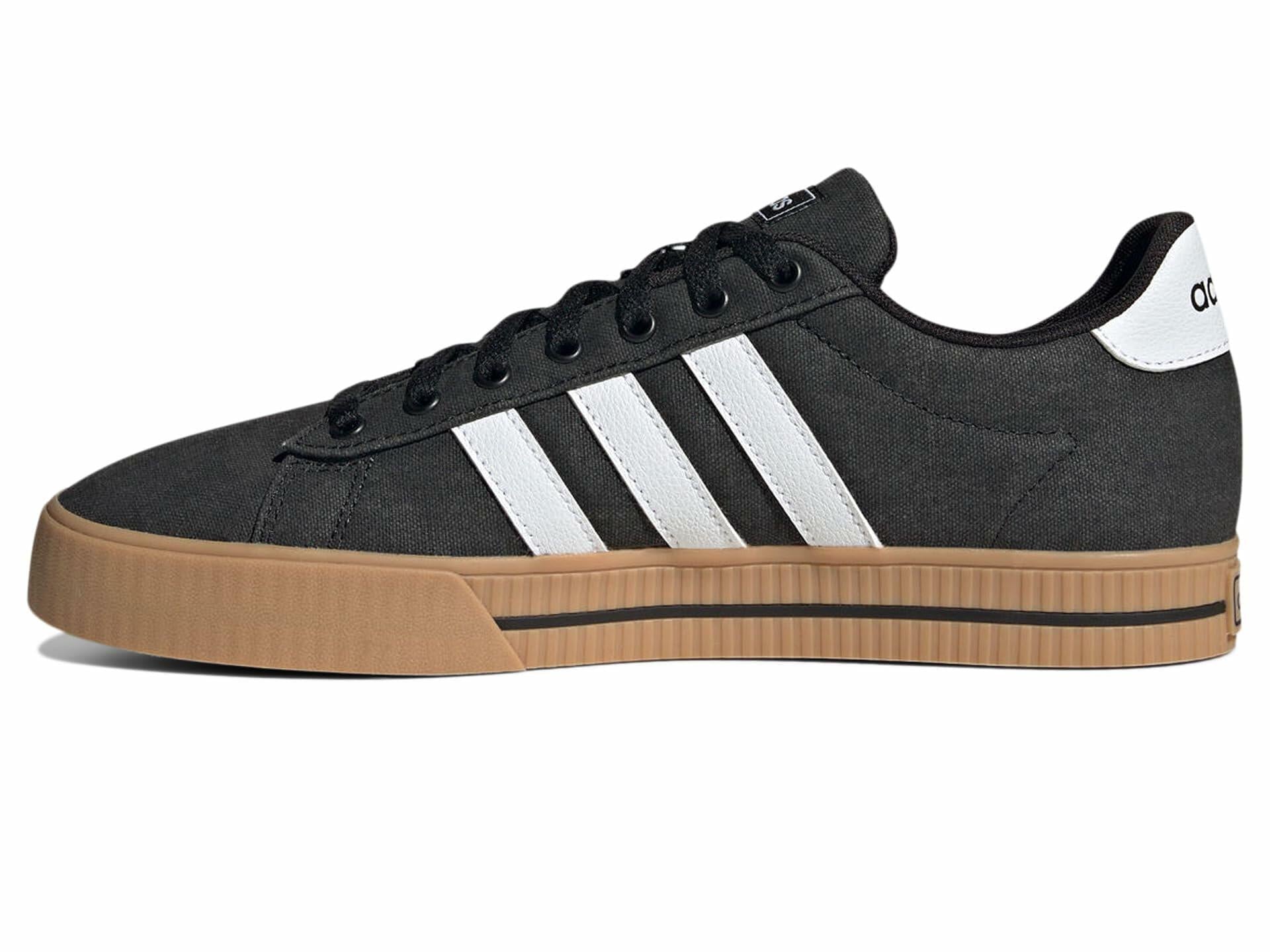 adidas Men's Daily 3.0 Skate Shoe, Black/White/Gum, 7