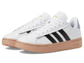 adidas Originals women's Grand Court Alpha White/Core Black/Silver Violet 9 B (M)