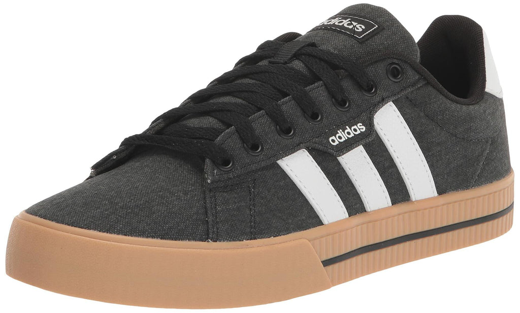 adidas Men's Daily 3.0 Skate Shoe, Black/White/Gum, 7