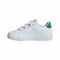 adidas Unisex-Kids Advantage Base 2.0, White/White/Green, 2