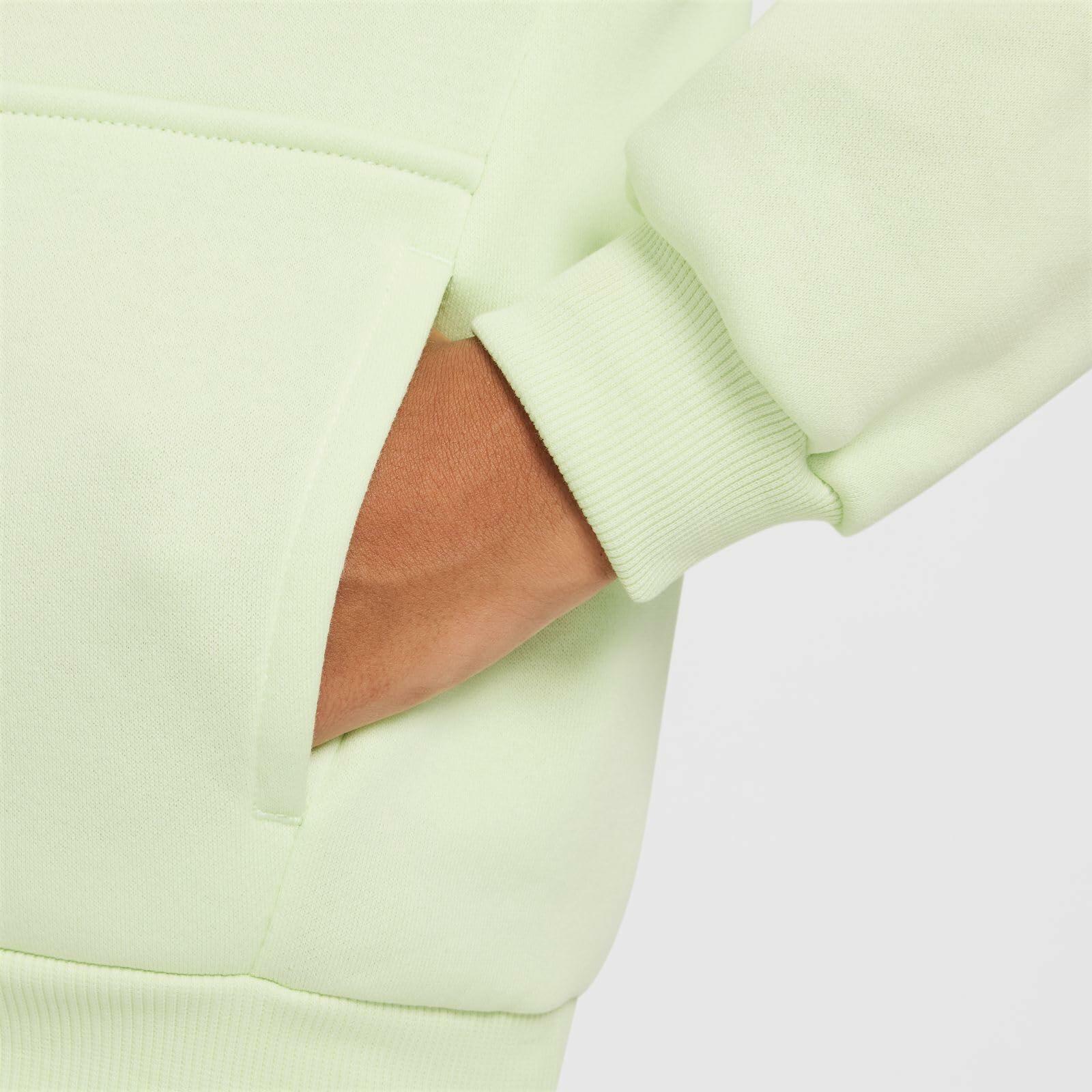 Nike Unisex-Child Sportswear Club Fleece Pullover Hoodie (Little Kid/Big Kid) Lime Ice/White xs,  S Big Kid