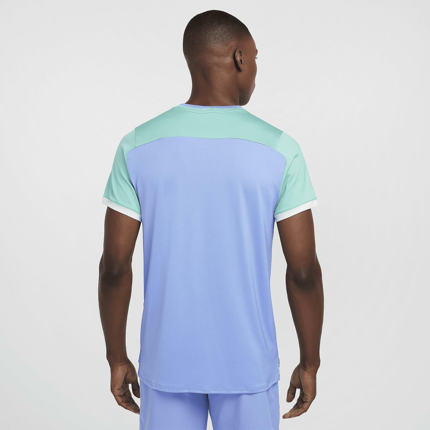 NikeCourt Advantage Men's Dri-FIT Tennis Top (Royal Pulse/Green Frost/Glacier, FD5320-494) Size Large