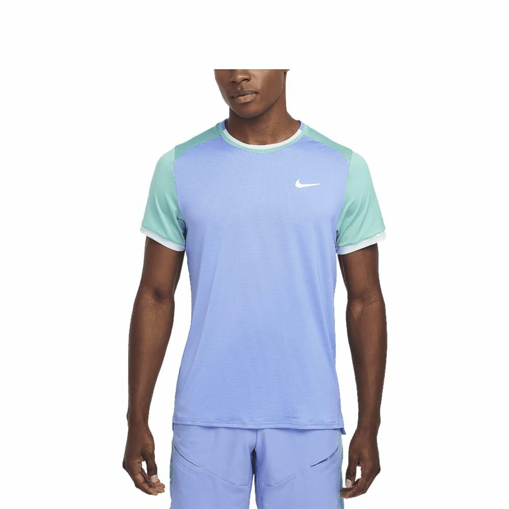 NikeCourt Advantage Men's Dri-FIT Tennis Top (Royal Pulse/Green Frost/Glacier, FD5320-494) Size Large