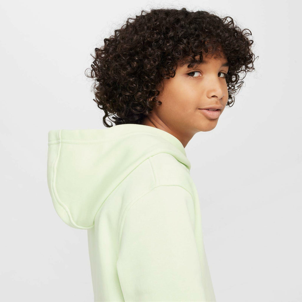 Nike Unisex-Child Sportswear Club Fleece Pullover Hoodie (Little Kid/Big Kid) Lime Ice/White xs,  S Big Kid