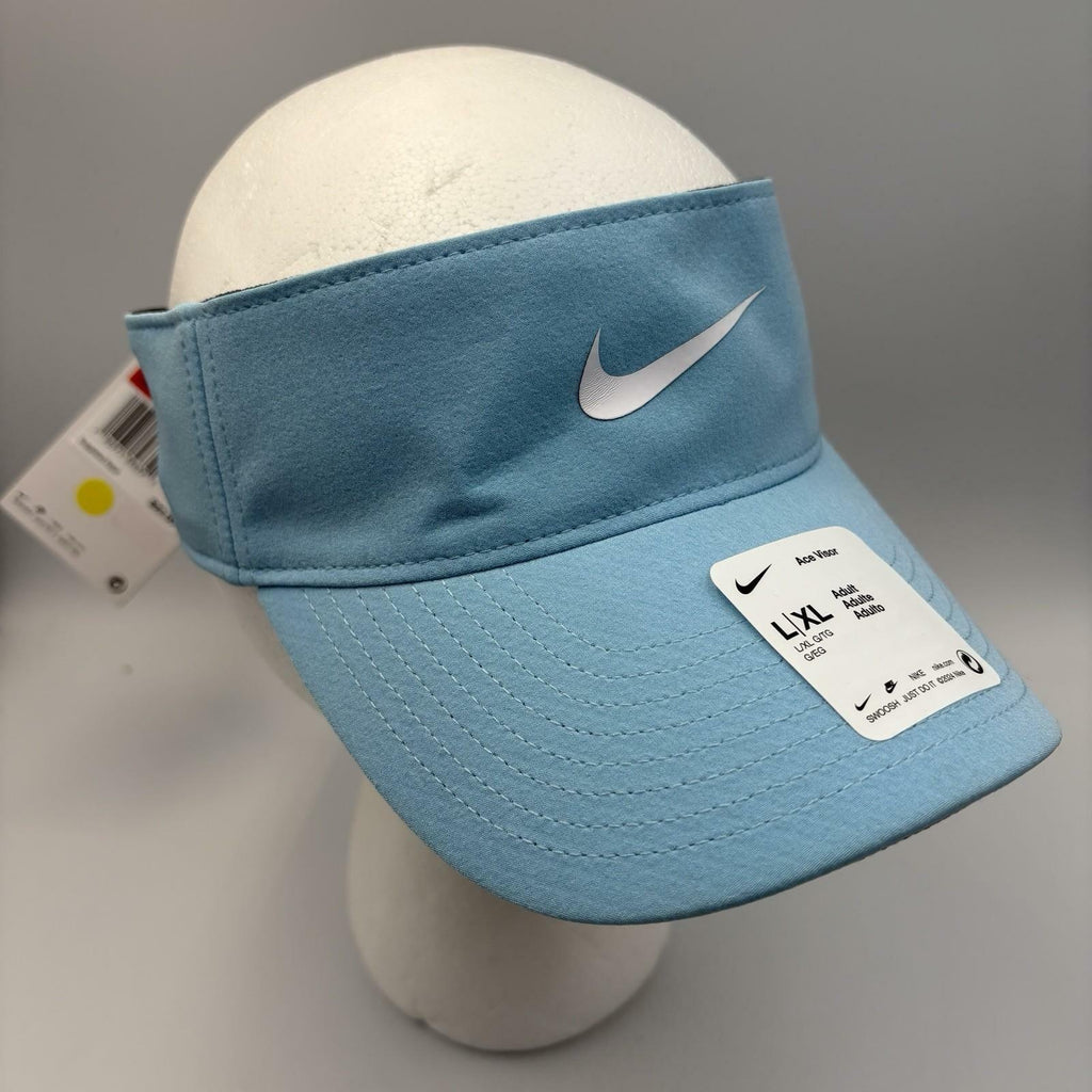 NWT Nike Adult Dri-FIT Ace Swoosh Visor Vintage Green and blue FB5630-338 Sz L/XL