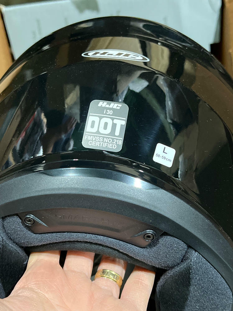 HJC Helmet Dot i30 Semi Flat Black Size large new in box black and white