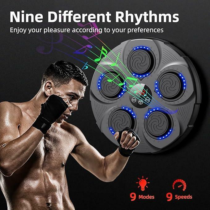 Jayflaw Music Boxing Machine, Electronic Bluetooth Music Boxing Equipment Wall Mount, Large Adult Youth Professional Boxing Training Punching Equipment with Boxing Gloves, Boxing Game for Gym and Home