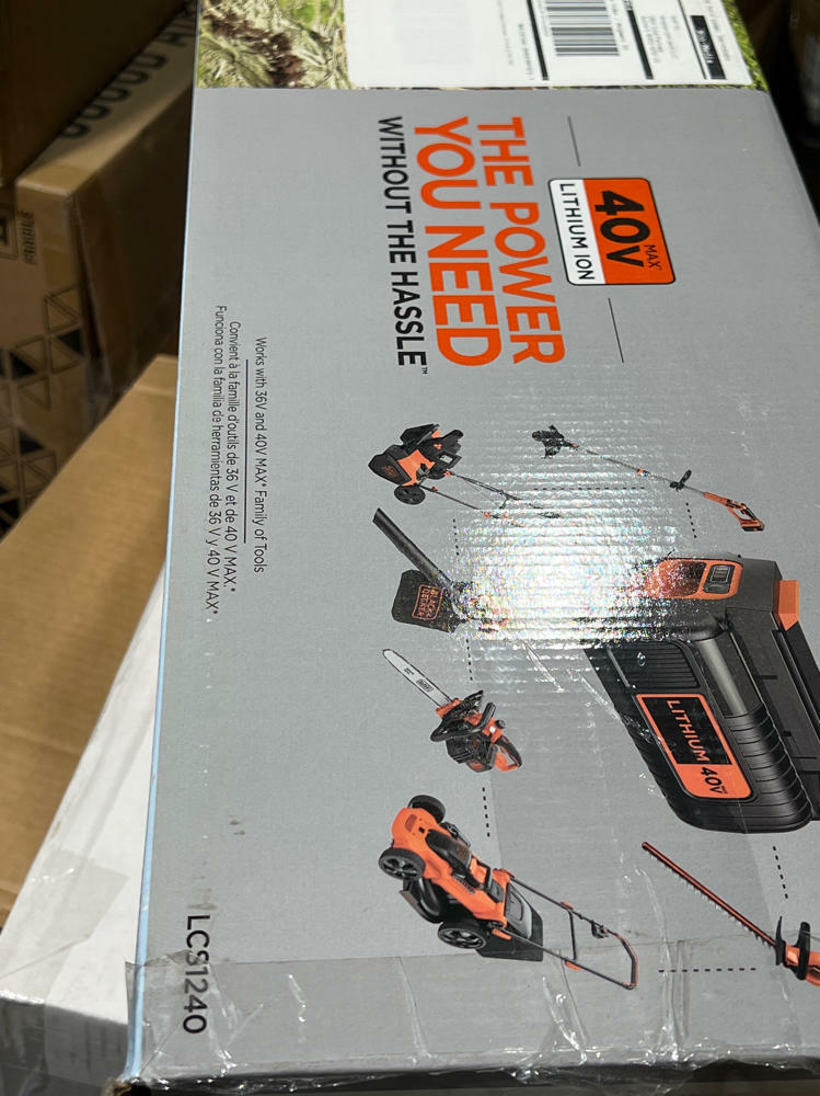BLACK+DECKER 40V MAX Electric Chainsaw Cordless, 12 Inch Battery Chainsaw, Battery and Charger Included, Longer Runtime, Lightweight Rechargeable (LCS1240)