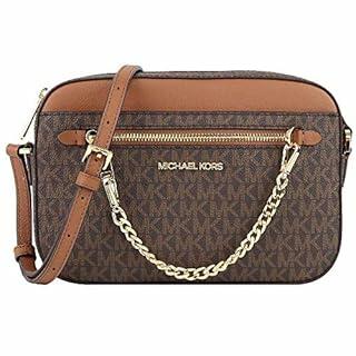 Michael Kors Women s Jet Set Signature PVC Crossbody Bag  Brown