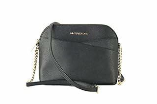 Michael Kors Jet Set Travel Medium Leather X Cross Dome Crossbody Handbag (Black