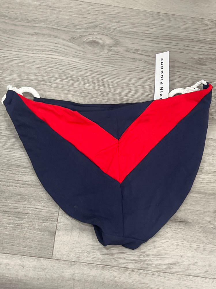 Robin Piccone Women's Standard Babe Side Tie Bottom, Navy Combo