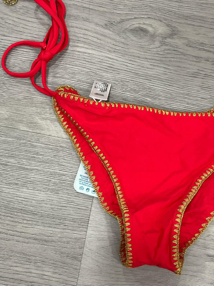 Wavy Ruched Back Brazilian Tie Side Bottom by Luli Fama