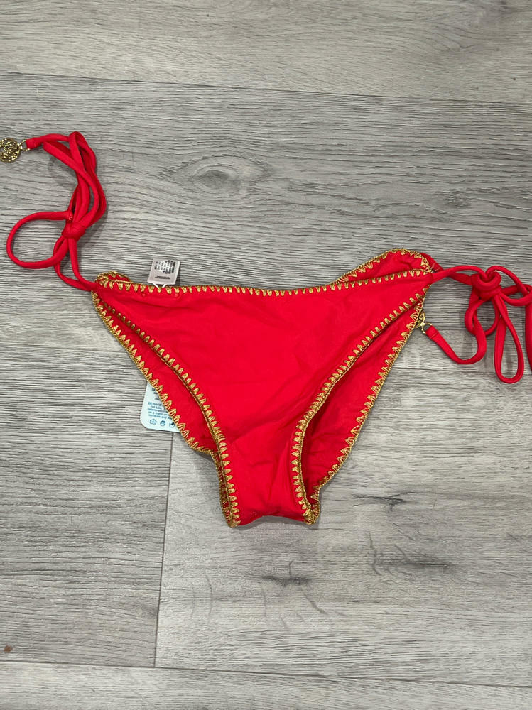 Wavy Ruched Back Brazilian Tie Side Bottom by Luli Fama