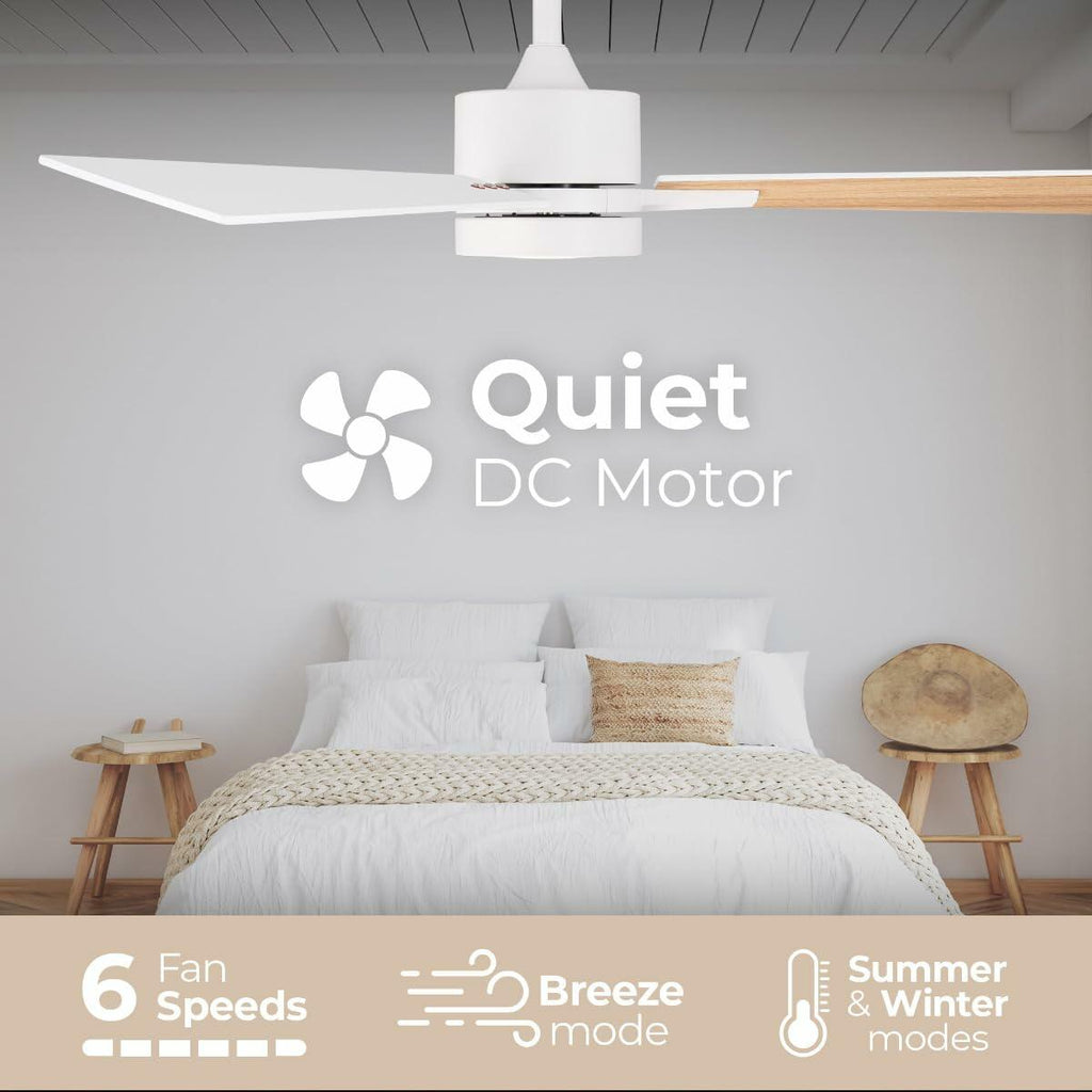 Bali 52in 3-Blade Smart Indoor or Outdoor Ceiling Fan 2700K-6000K CCT Tunable