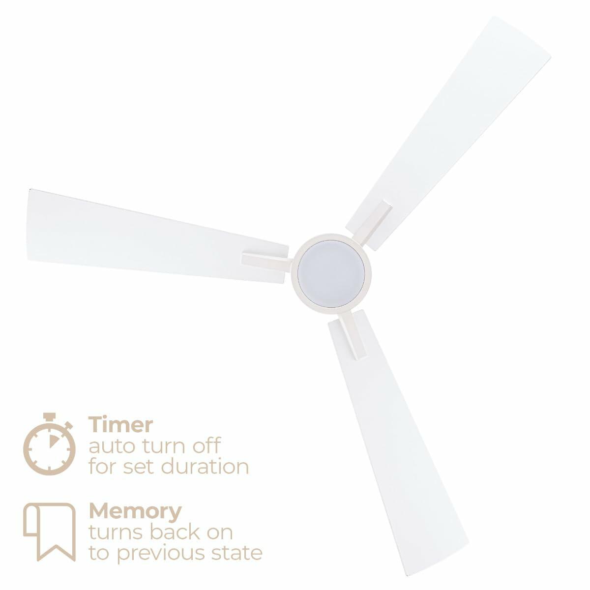 Bali 52in 3-Blade Smart Indoor or Outdoor Ceiling Fan 2700K-6000K CCT Tunable