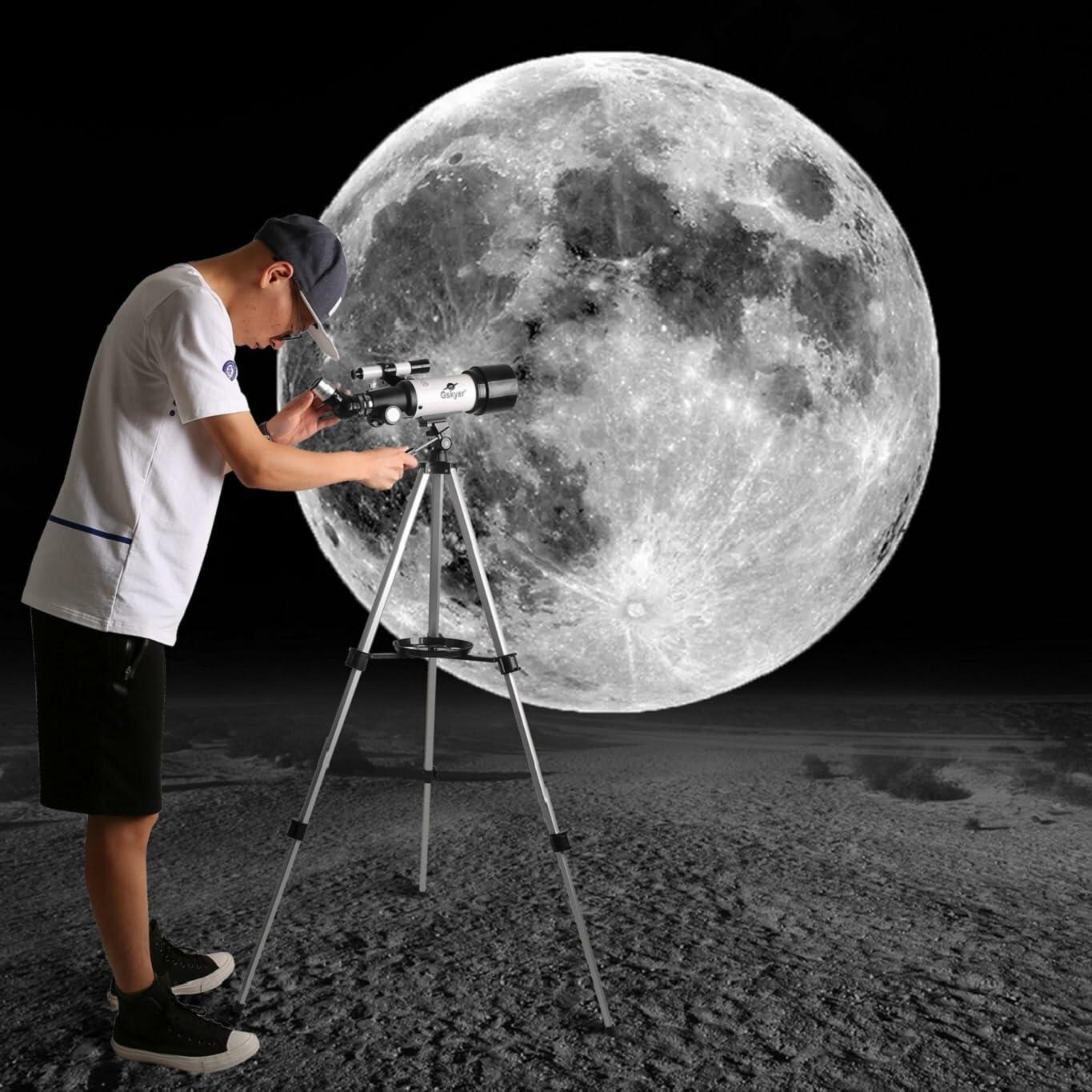 Gskyer Telescope, 70mm Aperture 400mm AZ Mount Astronomical Refracting Telescope