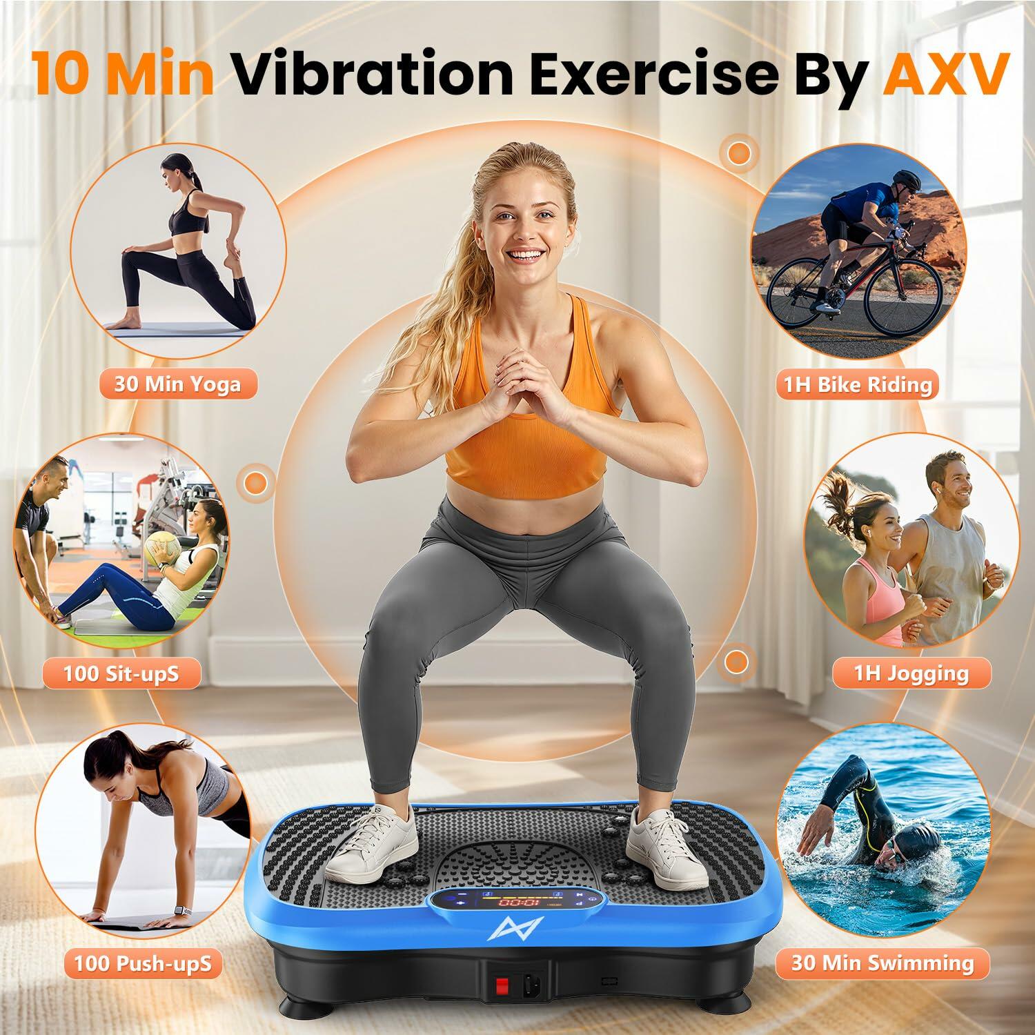 AXV Vibration Plate Fitness Platform Exercise Machine Vibrating Shaking Full