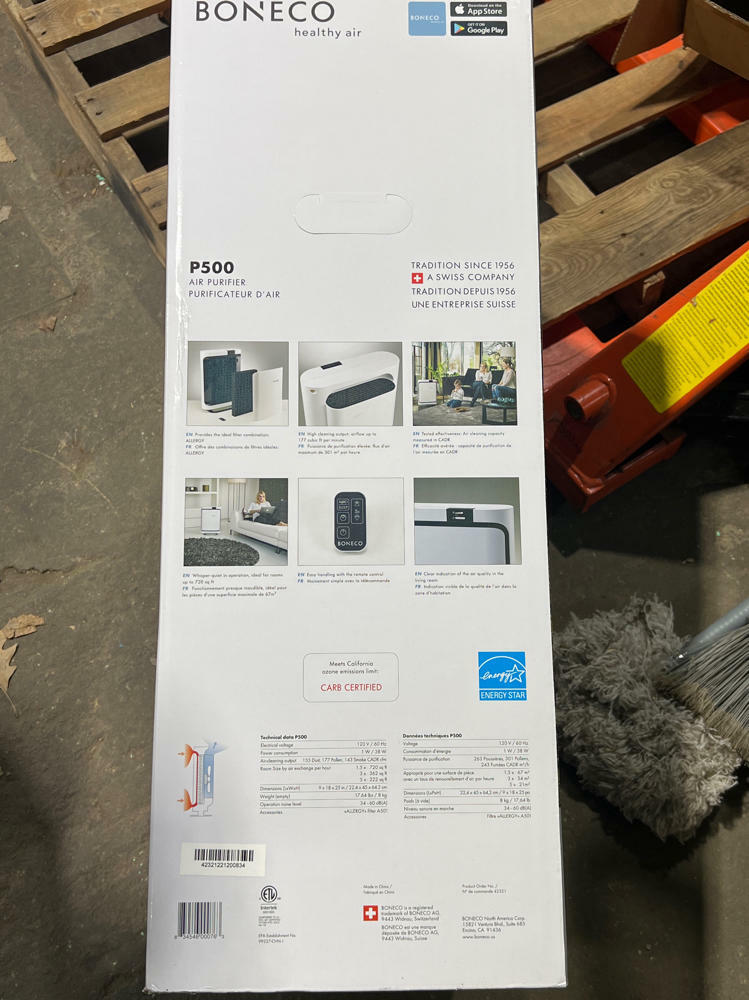 BONECO Air Purifier with HEPA,P500 Remote Control, Fast Air Purification, and Automatic Operation Function for Home Air Purifier Parts and Accessories