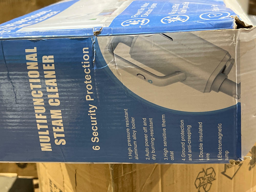 Steam Cleaner, 6 in1 Rotated Steam Mop Cleaner with 2 Modes, 2 Microfiber Pads, 370ML Removable Tank, 23FT Power Cable, Detachable Steam Mops for Floor, Laminate Floor, Tiles Cleaning (Azure) open box new