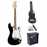 Pyle PEGKT15B - Beginners Electric Guitar Kit  Includes Amplifier & Accessories (Black)
