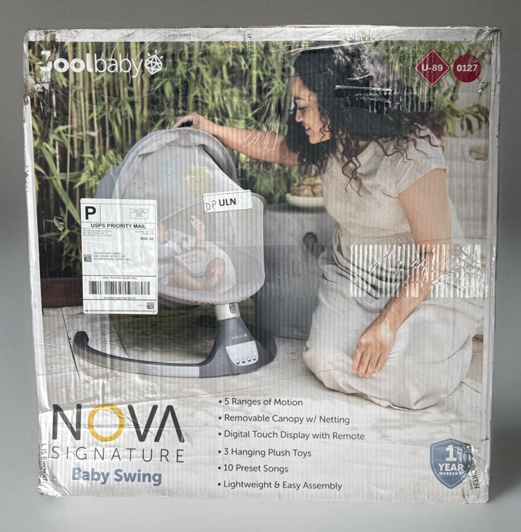 JOOL BABY Nova Signature Motorized Infant Baby Swing - Gray (2024 ver) Bluetooth