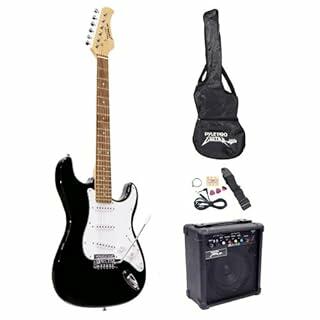 Pyle PEGKT15B - Beginners Electric Guitar Kit  Includes Amplifier & Accessories (Black)
