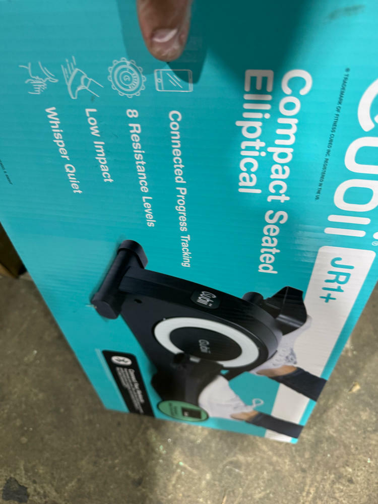 Cubii JR1+ Under Desk Elliptical Exercise Machine Bundle with Non Slip Mat - Compact, Quiet, Adjustable Resistance Levels, Portable, Bluetooth Connected for Adults and Seniors