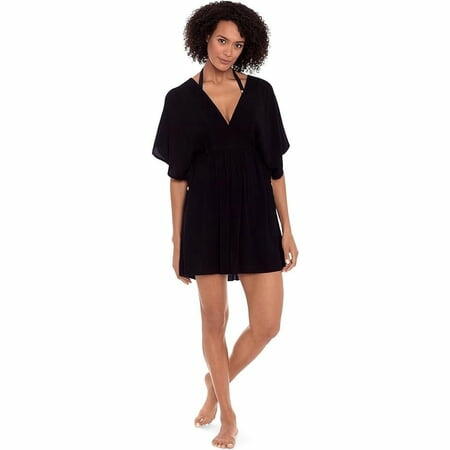 Lauren by Ralph Lauren Crushed Tunic Cover-Up Dress Size XL, xs black