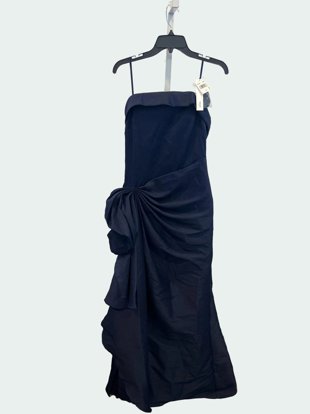 Aqua navy Draped Gown - strapless maxi size 10