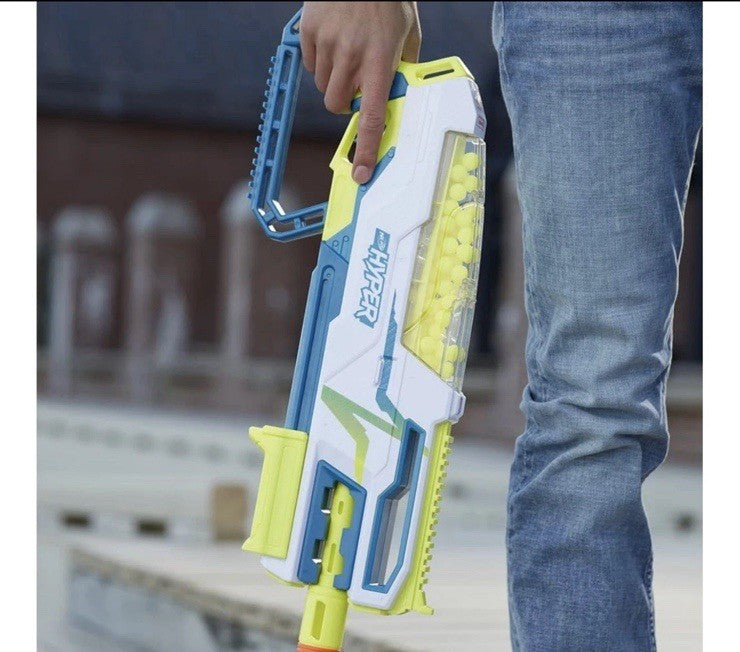 Nerf Hyper Siege-50 Pump-Action Blaster, 40 Hyper Rounds, Eyewear, Up to 110 FPS Velocity, Easy Reload, Holds Up to 50 Rounds