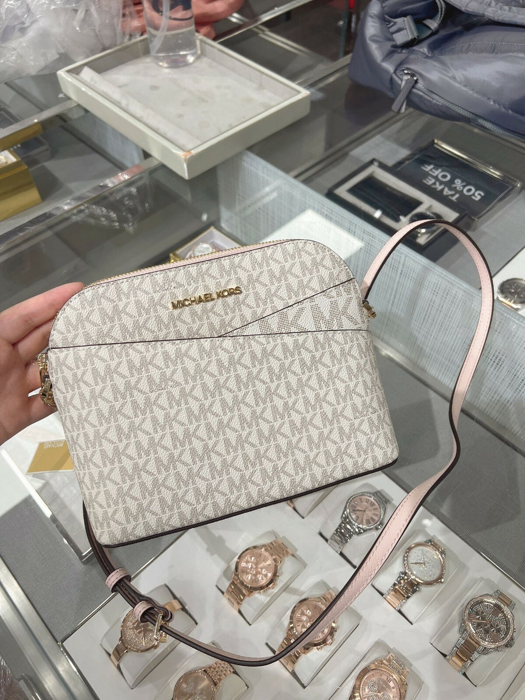 Michael Kors Women Crossbody Bag Purse Messenger Handbag Tote Shoulder Vanilla